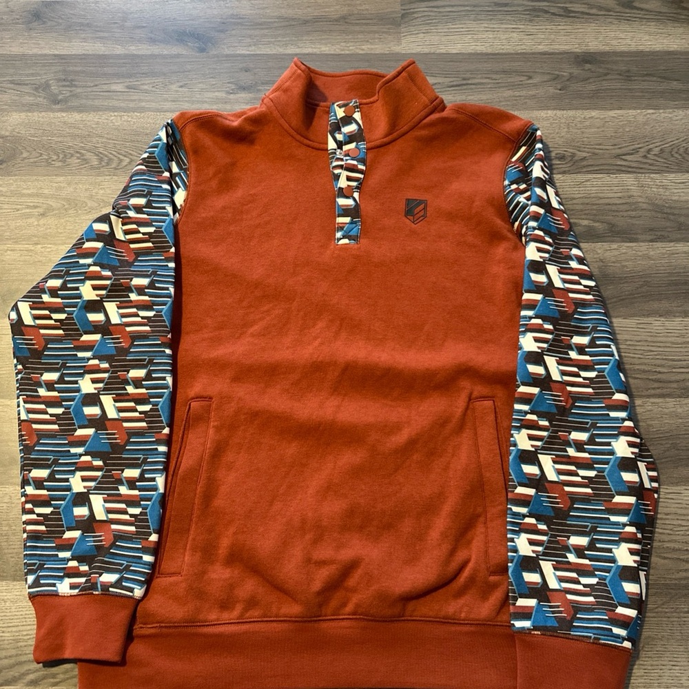 Rank 45  Men’s Multicolored Southwestern Sweat Shirt Pockets Size Large So Soft!